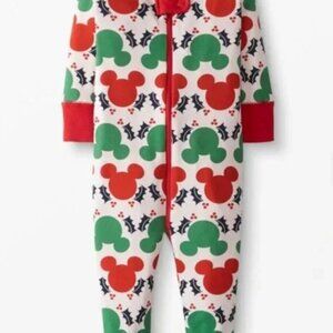 Hanna Andersson Red and Green Matching Disney Mouse Print Pajamas